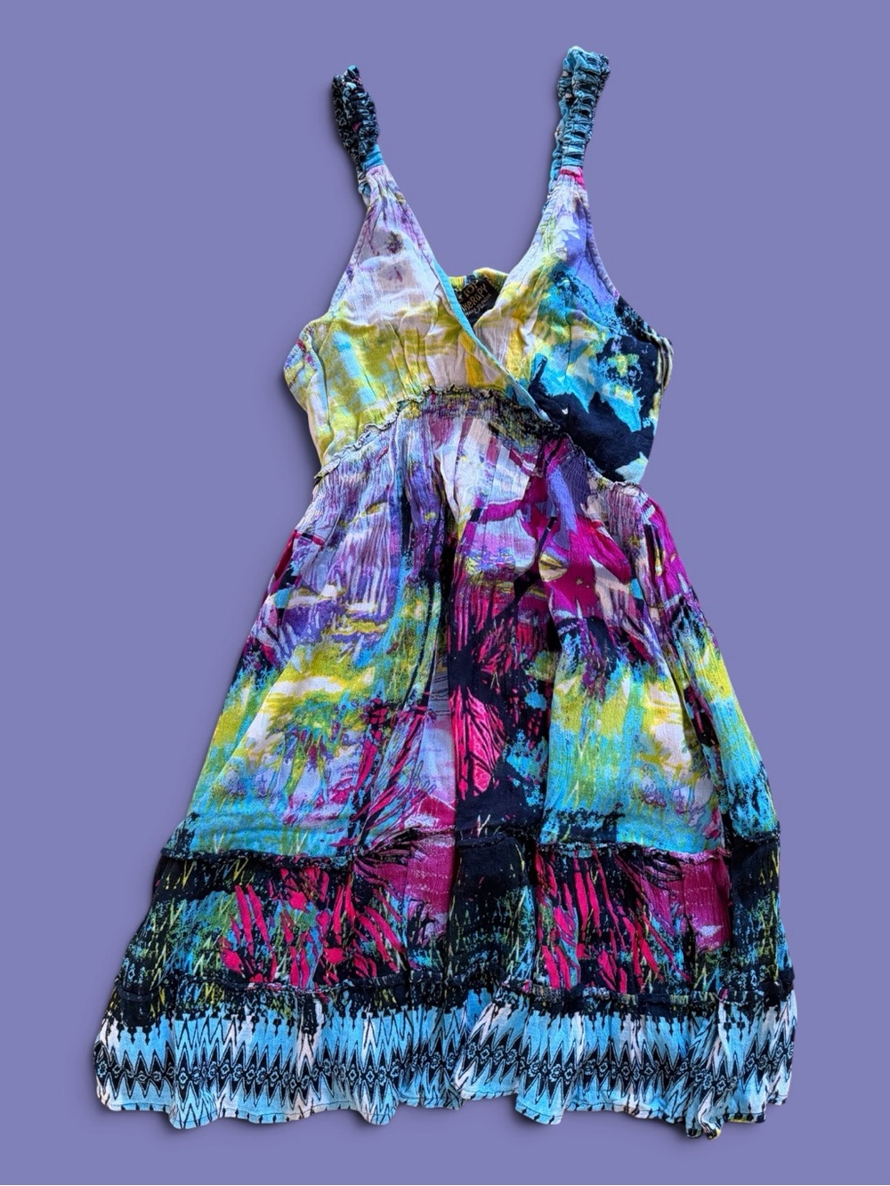 Shop Therapy’s Colorful Sleeveless Abstract Print Mini Dress Size Large